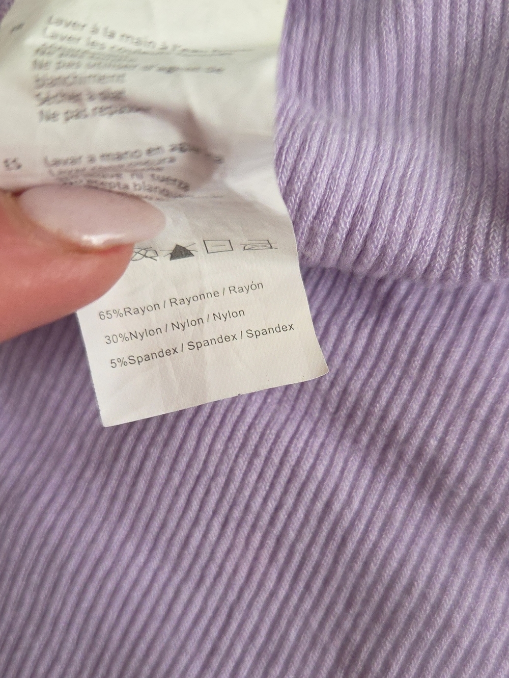 SWS Essentials Lilac One-Shoulder Ribbed Seamless Tank - Picture 4 of 7